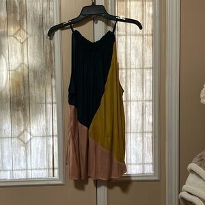 Pink, navy, yellow tank top